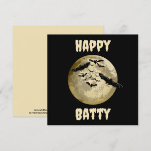 Halloween Oogst Volle Maan en Nachtvlucht Vleermui Kaart