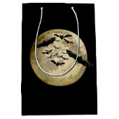 Halloween Oogst Volle Maan en Nachtvlucht Vleermui Medium Cadeauzakje (Voorkant)