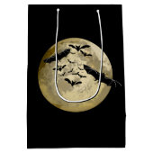 Halloween Oogst Volle Maan en Nachtvlucht Vleermui Medium Cadeauzakje (Achterkant)