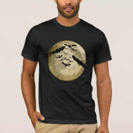 Halloween Oogst Volle Maan en Nachtvlucht Vleermui T-shirt