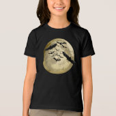 Halloween Oogst Volle Maan en Nachtvlucht Vleermui Tri-Blend Shirt (Voorkant)