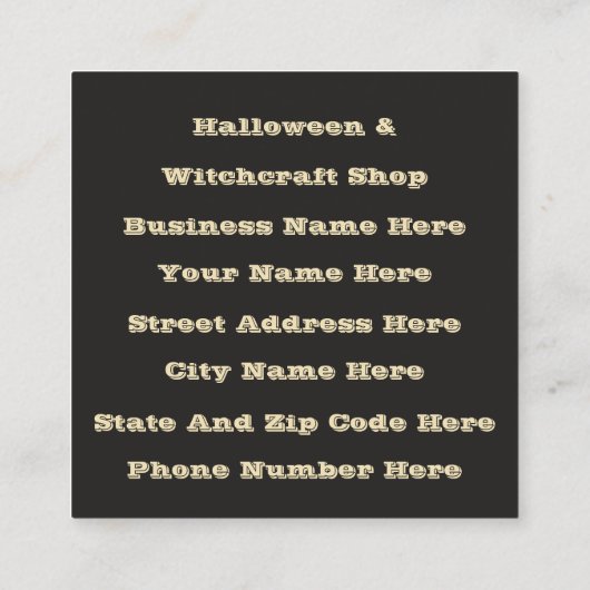 Halloween Oogst Volle Maan en Nachtvlucht Vleermui Vierkante Visitekaartje (Achterkant)