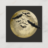 Halloween Oogst Volle Maan en Nachtvlucht Vleermui Vierkante Visitekaartje (Voorkant)
