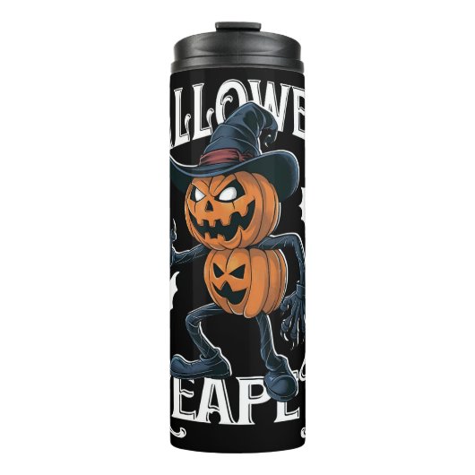 HALLOWEEN OOGSTER - GRIEZELIGE POMPOEN THERMOSBEKER (Voorkant)