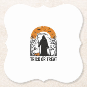 Halloween Oogster Trick Or Treat Vintage Griezelen Kartonnen Onderzetters