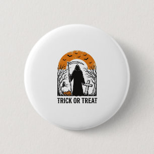 Halloween Oogster Trick Or Treat Vintage Griezelen Ronde Button 5,7 Cm