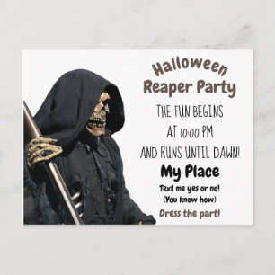 Halloween Oogstfeest Reaper Feest Briefkaart