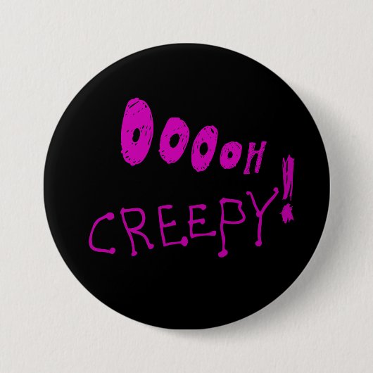 Halloween Ooooh Griezelig! Knop Ronde Button 7,6 Cm (Voorkant)