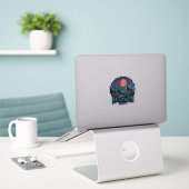 Halloween Oost Huilende Wolf Rode Maan Zombie Hand Sticker (Laptop op bureau)