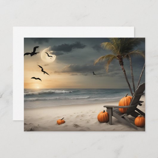 Halloween op het strand - blanco kaart (Voorkant / Achterkant)