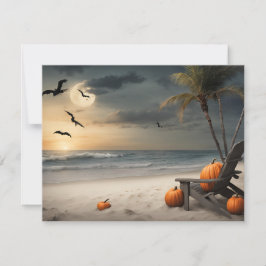 Halloween op het strand - blanco kaart