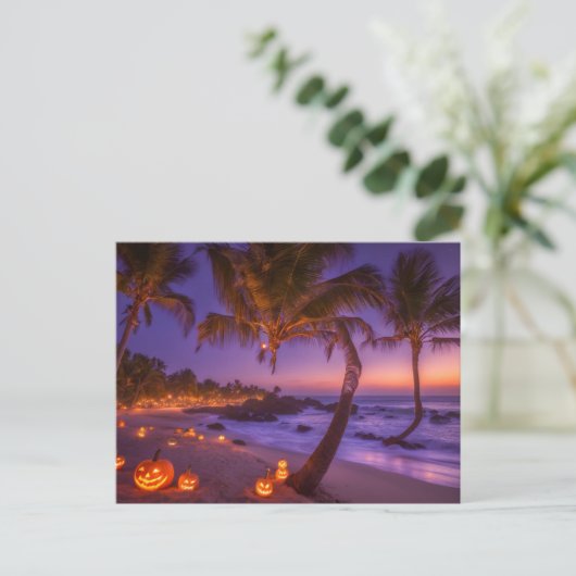 Halloween op het strand Briefkaart (Staand voorkant)