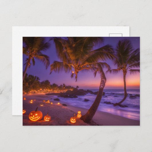 Halloween op het strand Briefkaart (Voorkant / Achterkant)