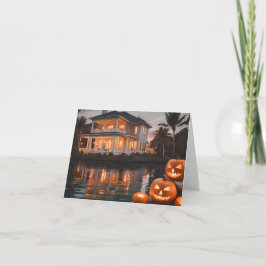 Halloween op het water in Florida - Blank Notecard Kaart