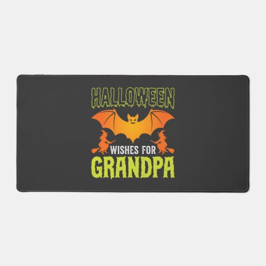 Halloween Opa Vleermuis Heks Wensen Bureaumat (Voorkant)