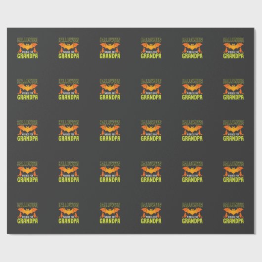 Halloween Opa Vleermuis Heks Wensen Cadeaupapier (Vlak)