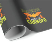 Halloween Opa Vleermuis Heks Wensen Cadeaupapier (Rol Hoek)