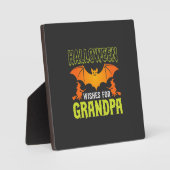Halloween Opa Vleermuis Heks Wensen Fotoplaat (Voorkant)
