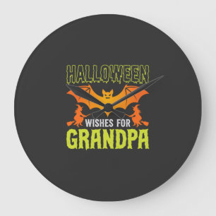 Halloween Opa Vleermuis Heks Wensen Grote Klok