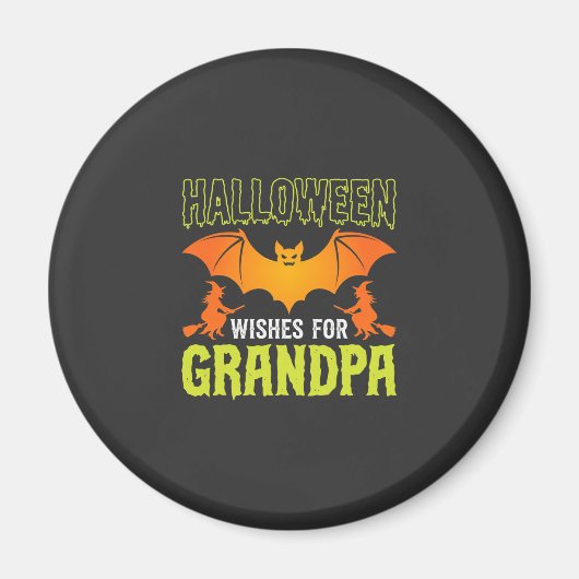Halloween Opa Vleermuis Heks Wensen Magneet (Voorkant)