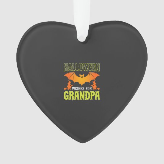Halloween Opa Vleermuis Heks Wensen Ornament (voorkant)