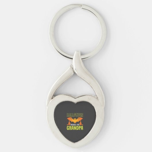 Halloween Opa Vleermuis Heks Wensen Sleutelhanger (Voorkant)