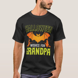 Halloween Opa Vleermuis Heks Wensen T-shirt