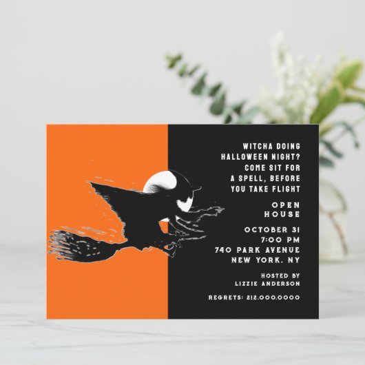 Halloween Open House Invitation Kaart (Staand voorkant)