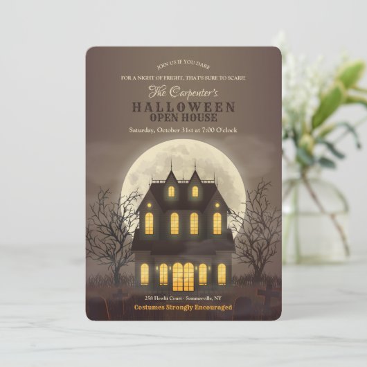 Halloween Open House Uitnodiging (Staand voorkant)