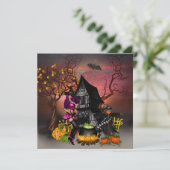 Halloween Open Huis Kostuumfeest Kaart (Staand voorkant)