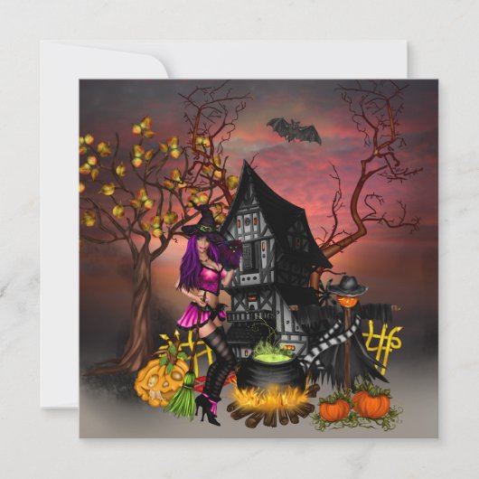 Halloween Open Huis Kostuumfeest Kaart (Voorkant)