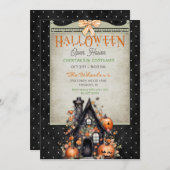 Halloween Open Huis spookt herfst pompoenen Kaart (Voorkant / Achterkant)