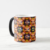 Halloween Opgeblazen Puff Pompoen Gezicht Ontwerp Magische Mok (Voorkant links)