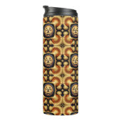 Halloween Opgeblazen Puff Pompoen Gezicht Ontwerp Thermosbeker (Geroteerd rechts)