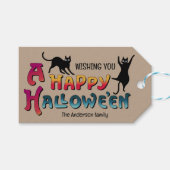  Halloween Opgewonden zwarte katten CC1287 Cadeaulabel (Voorkant (Horizontaal))