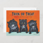 Halloween Opgewonden zwarte katten Louis Wain CC12 Briefkaart (Voorkant / Achterkant)