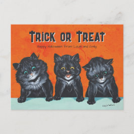 Halloween Opgewonden zwarte katten Louis Wain CC12 Briefkaart