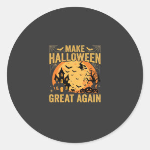 Halloween opnieuw geweldig spokenhuis pompoen ronde sticker
