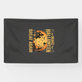 Halloween opnieuw geweldig spokenhuis pompoen spandoek (Horizontaal)