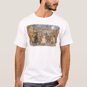Halloween-optocht Nacht Scène Illustratie T-shirt