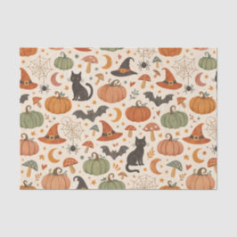 Halloween Orange and Green Pattern Tissuepapier