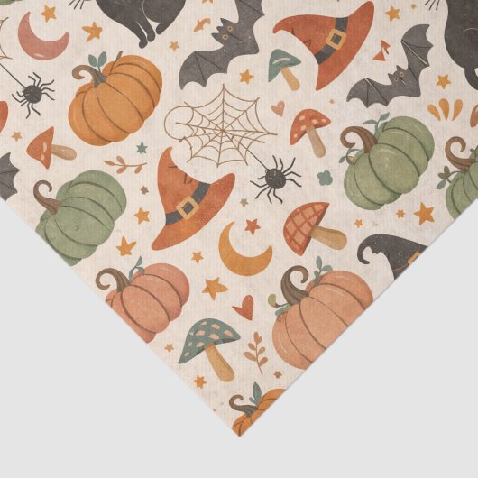 Halloween Orange and Green Pattern Tissuepapier (Detail)