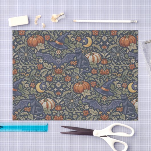 Halloween Orange Black Cats Bats  Tissuepapier (Craft)