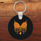 Halloween Orange Bra Design Costume Show Girls  Sleutelhanger (Voorkant)