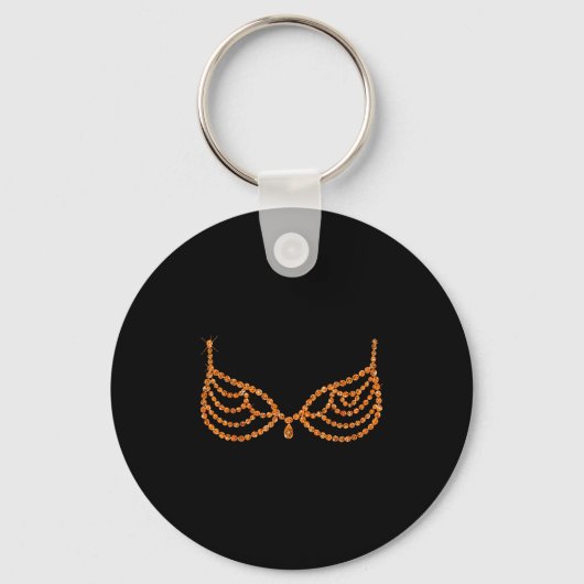 Halloween Orange Bra Design Costume Show Sleutelhanger (Voorkant)