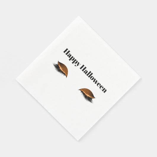 Halloween Orange Glitzy Eyes Servet (Hoek)