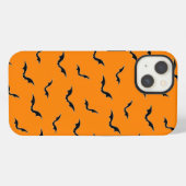 Halloween Oranje & Black Bats Flying Pattern iPhone Hoesje (Achterkant horizontaal)