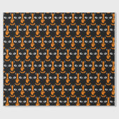 Halloween Oranje Black Cat Decoupage of Cadeaupapier (Vlak)