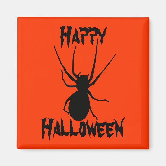 Halloween Oranje Black Creepy Spider Magnet (Voorkant)