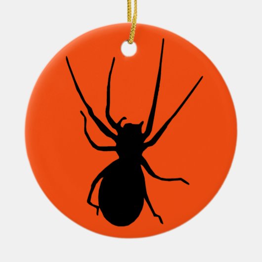 Halloween Oranje Black Creepy Spider Ornament (Voorkant)